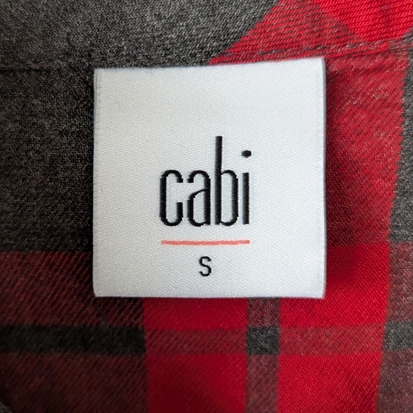 Cabi Red Gray Plaid Cunningham Shirt Long Sleeve Size Small - Picture 5 of 11